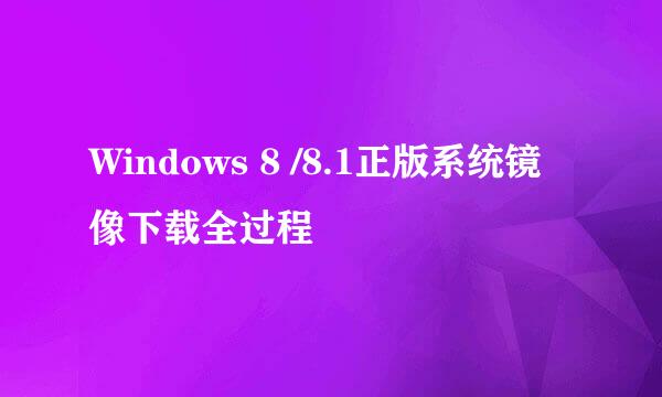 Windows 8 /8.1正版系统镜像下载全过程