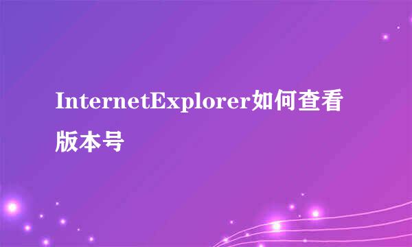 InternetExplorer如何查看版本号