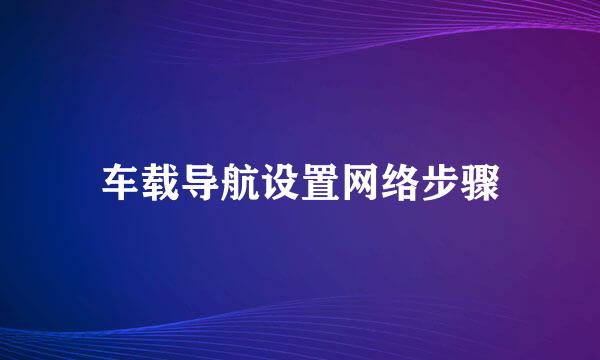 车载导航设置网络步骤