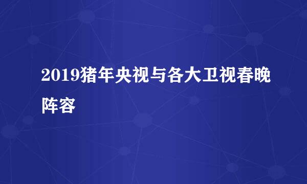 2019猪年央视与各大卫视春晚阵容