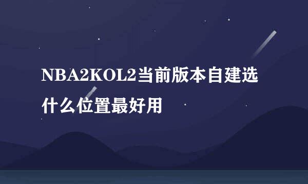 NBA2KOL2当前版本自建选什么位置最好用