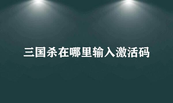 三国杀在哪里输入激活码