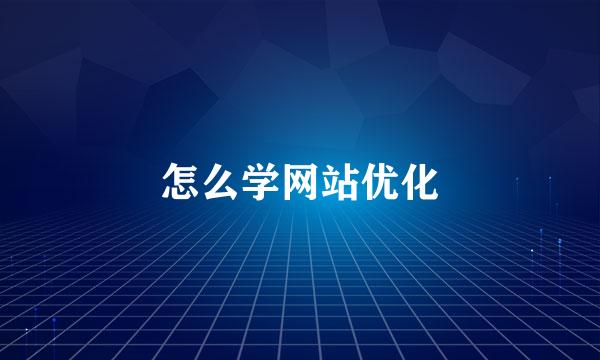 怎么学网站优化