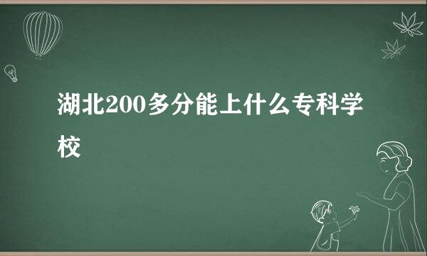 湖北200多分能上什么专科学校