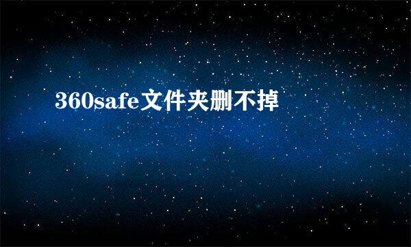 360safe文件夹删不掉