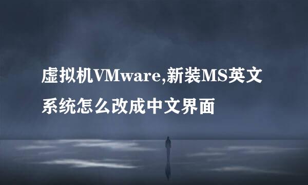 虚拟机VMware,新装MS英文系统怎么改成中文界面