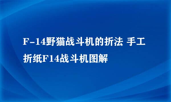 F-14野猫战斗机的折法 手工折纸F14战斗机图解