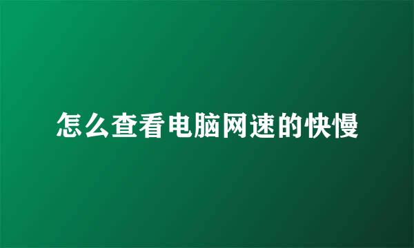 怎么查看电脑网速的快慢