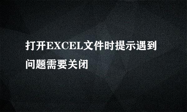 打开EXCEL文件时提示遇到问题需要关闭