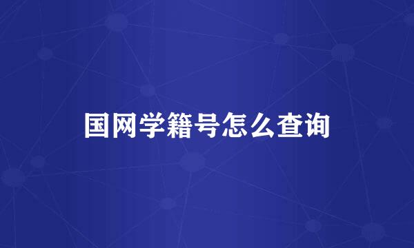 国网学籍号怎么查询