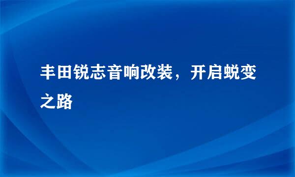 丰田锐志音响改装，开启蜕变之路