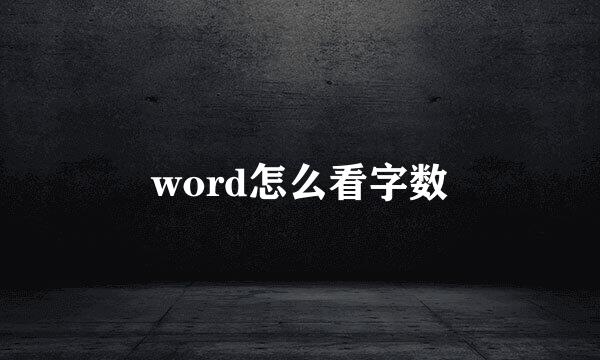 word怎么看字数