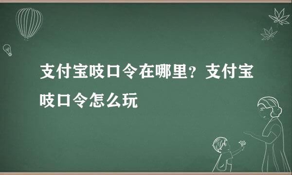 支付宝吱口令在哪里？支付宝吱口令怎么玩