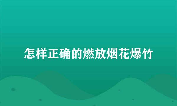 怎样正确的燃放烟花爆竹