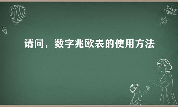 请问，数字兆欧表的使用方法