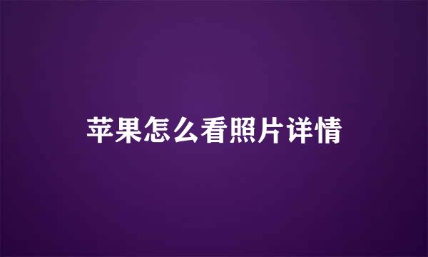 苹果怎么看照片详情