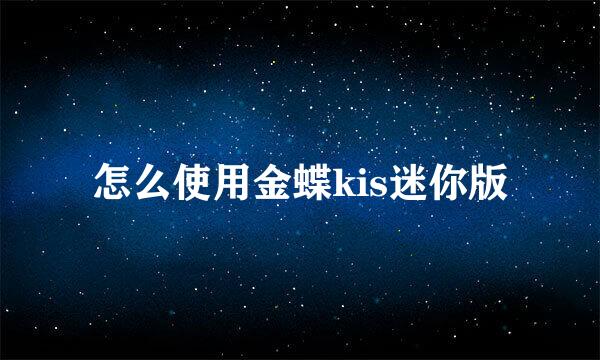 怎么使用金蝶kis迷你版