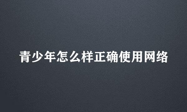 青少年怎么样正确使用网络