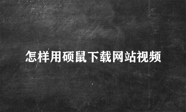 怎样用硕鼠下载网站视频