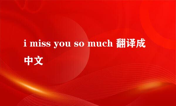 i miss you so much 翻译成中文