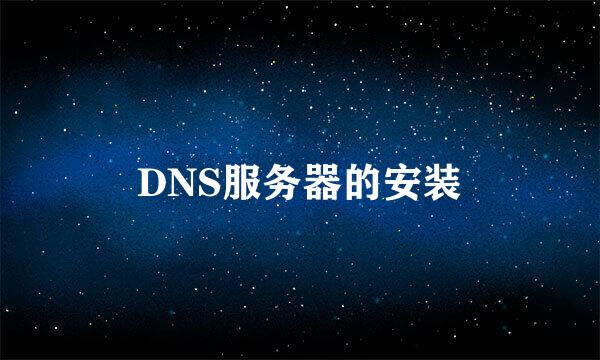 DNS服务器的安装