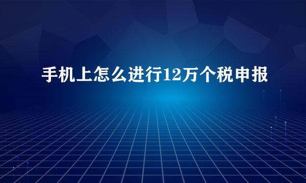 手机上怎么进行12万个税申报