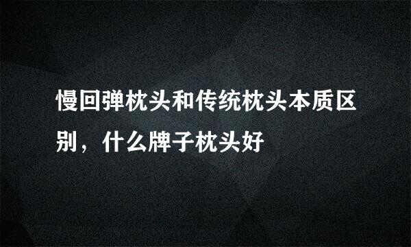 慢回弹枕头和传统枕头本质区别，什么牌子枕头好