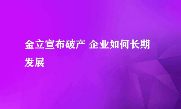 金立宣布破产 企业如何长期发展