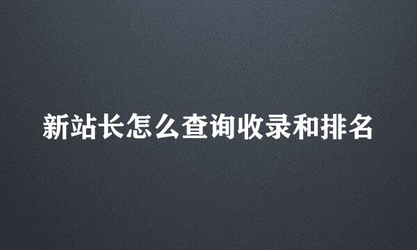 新站长怎么查询收录和排名