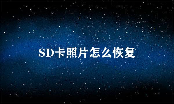 SD卡照片怎么恢复