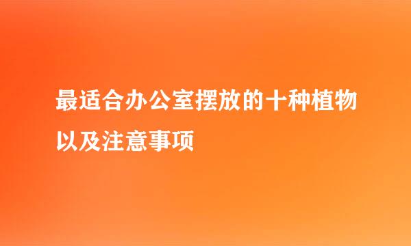 最适合办公室摆放的十种植物以及注意事项