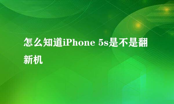 怎么知道iPhone 5s是不是翻新机