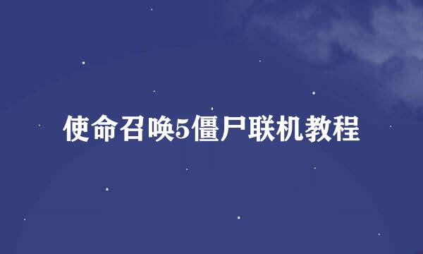 使命召唤5僵尸联机教程