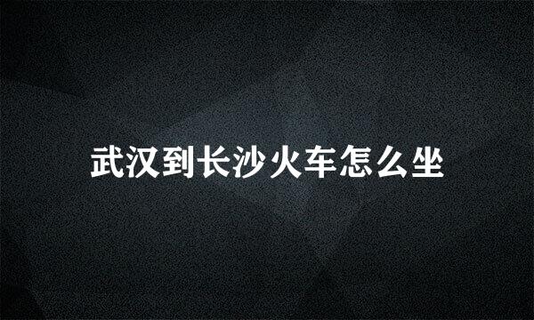 武汉到长沙火车怎么坐