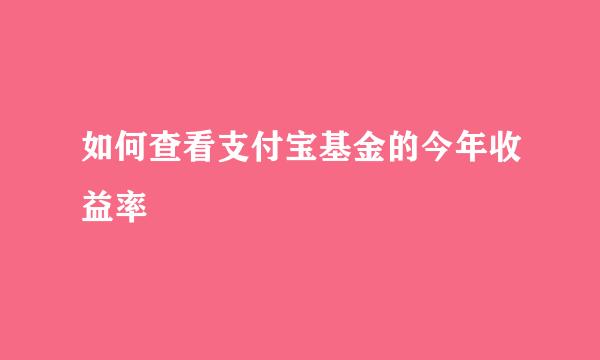 如何查看支付宝基金的今年收益率