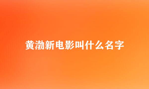 黄渤新电影叫什么名字