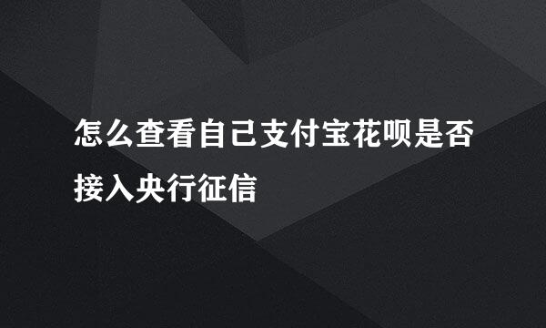 怎么查看自己支付宝花呗是否接入央行征信