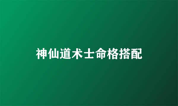 神仙道术士命格搭配