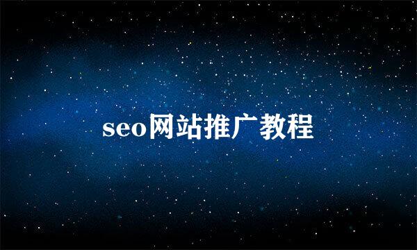 seo网站推广教程