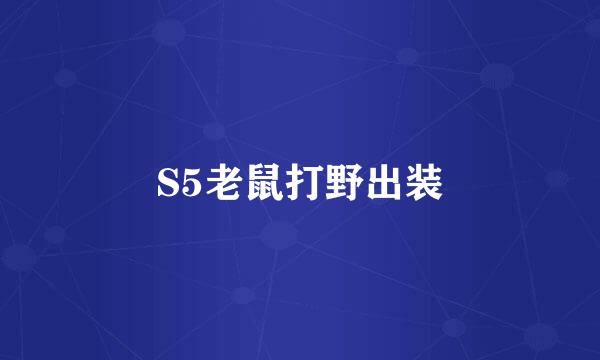 S5老鼠打野出装