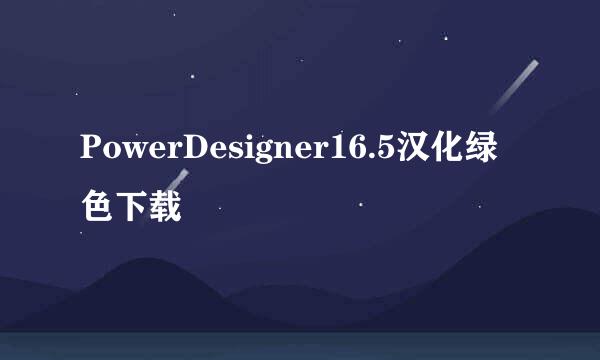 PowerDesigner16.5汉化绿色下载