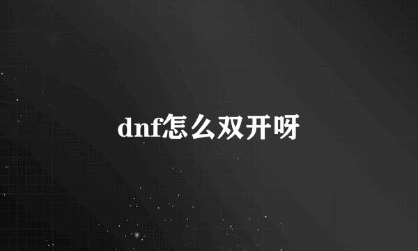 dnf怎么双开呀