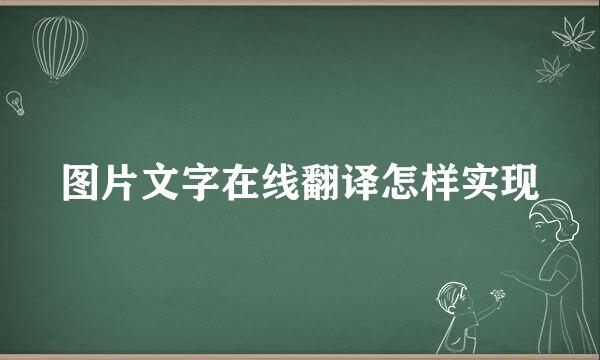 图片文字在线翻译怎样实现