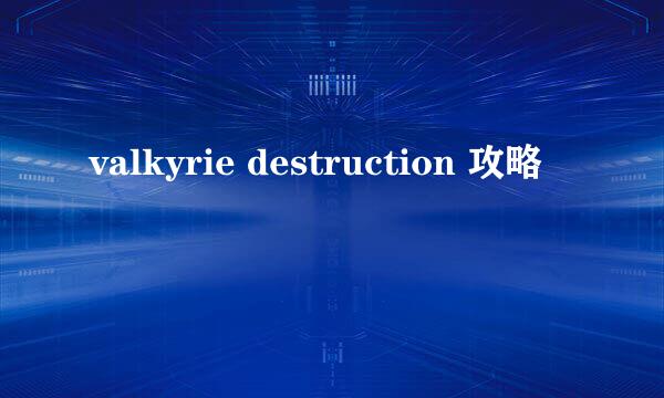 valkyrie destruction 攻略