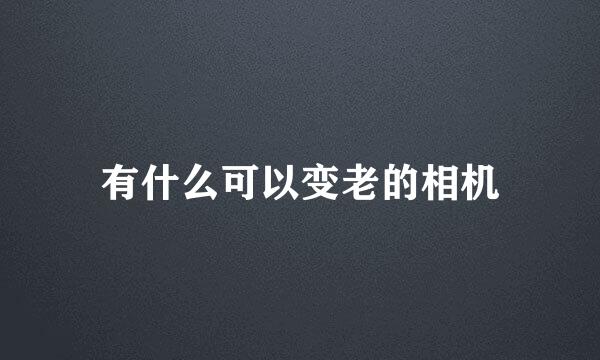 有什么可以变老的相机