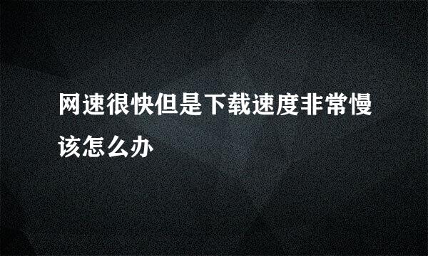 网速很快但是下载速度非常慢该怎么办