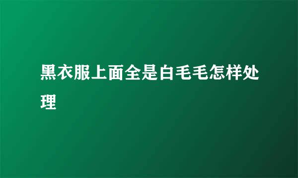 黑衣服上面全是白毛毛怎样处理