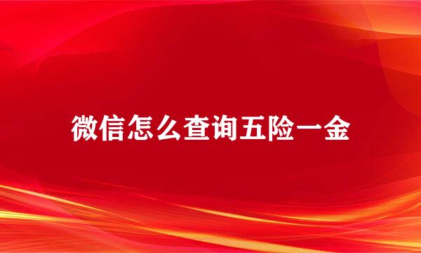 微信怎么查询五险一金