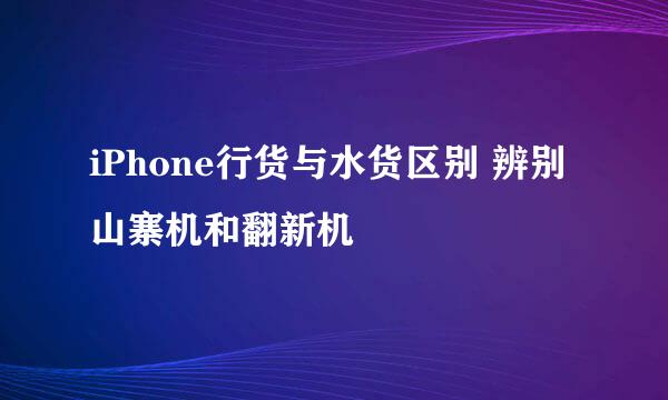 iPhone行货与水货区别 辨别山寨机和翻新机