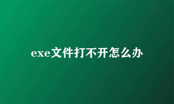 exe文件打不开怎么办